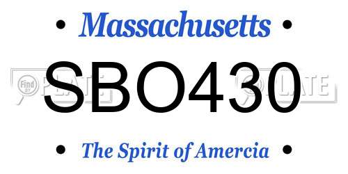 SBO430 Massachusetts License Plate