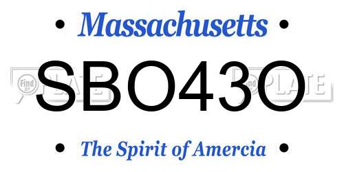 SBO43O Massachusetts License Plate