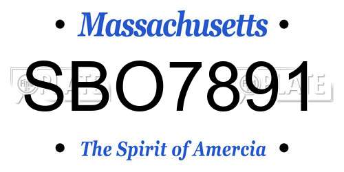 SBO7891 Massachusetts License Plate