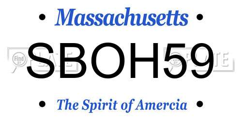 SBOH59 Massachusetts License Plate