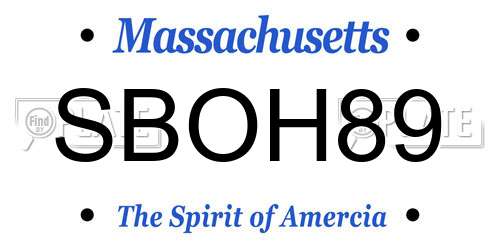SBOH89 Massachusetts License Plate