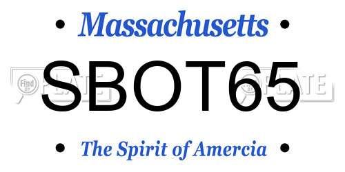 SBOT65 Massachusetts License Plate