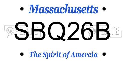 SBQ26B Massachusetts License Plate