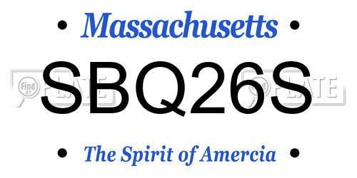 SBQ26S Massachusetts License Plate