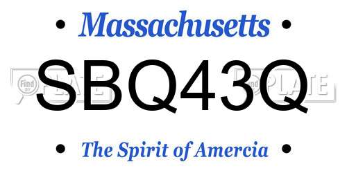 SBQ43Q Massachusetts License Plate