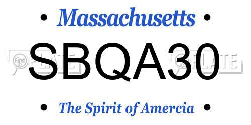 SBQA30 Massachusetts License Plate