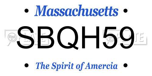 SBQH59 Massachusetts License Plate