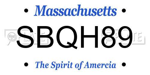 SBQH89 Massachusetts License Plate