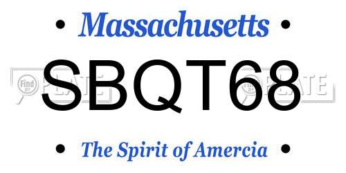 SBQT68 Massachusetts License Plate