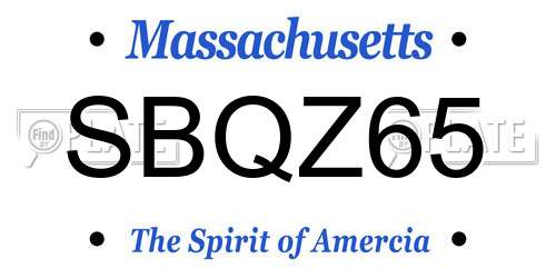 SBQZ65 Massachusetts License Plate