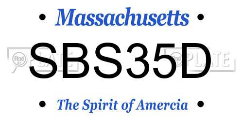 SBS35D Massachusetts License Plate