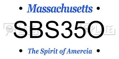 SBS35O Massachusetts License Plate