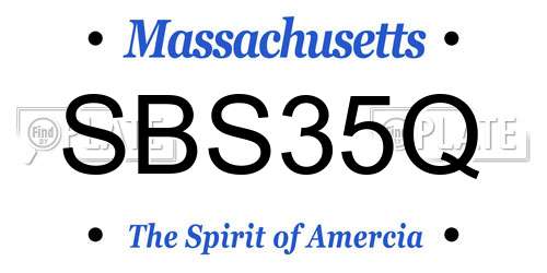 SBS35Q Massachusetts License Plate