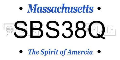 SBS38Q Massachusetts License Plate