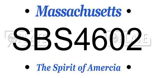 SBS4602 Massachusetts License Plate