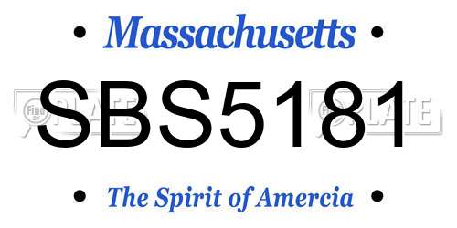 SBS5181 Massachusetts License Plate