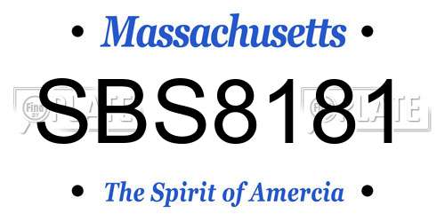 SBS8181 Massachusetts License Plate