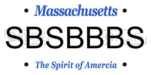 SBSBBBS Massachusetts License Plate