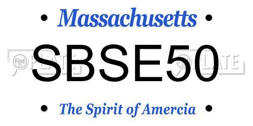 SBSE50 Massachusetts License Plate