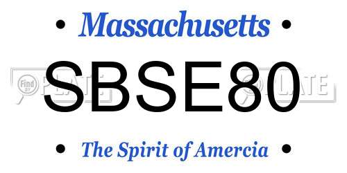 SBSE80 Massachusetts License Plate