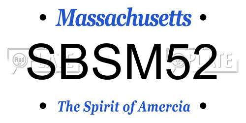 SBSM52 Massachusetts License Plate