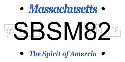 SBSM82 Massachusetts License Plate