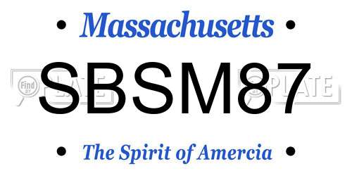 SBSM87 Massachusetts License Plate