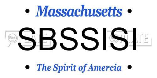 SBSSISI Massachusetts License Plate