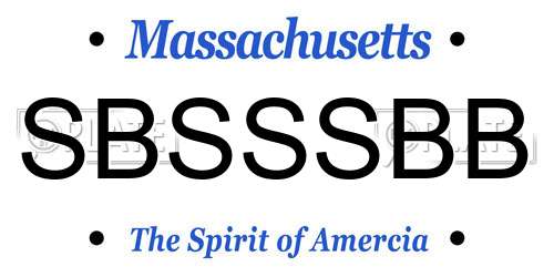 SBSSSBB Massachusetts License Plate