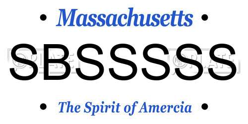 SBSSSSS Massachusetts License Plate