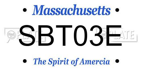 SBT03E Massachusetts License Plate