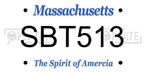 SBT513 Massachusetts License Plate