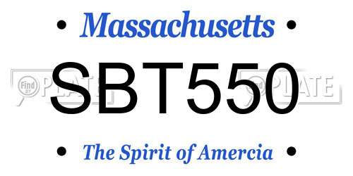 SBT550 Massachusetts License Plate