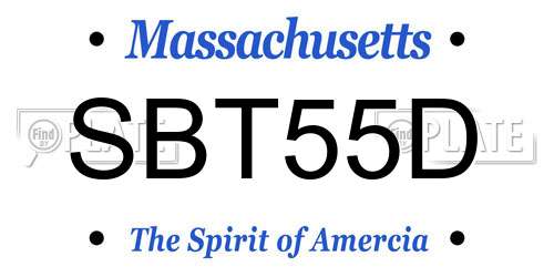 SBT55D Massachusetts License Plate