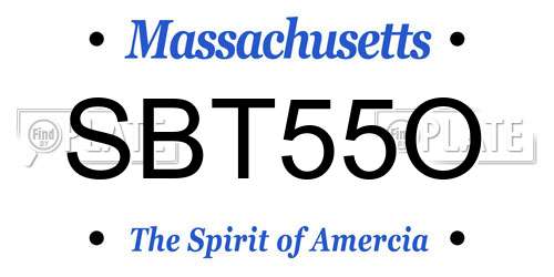 SBT55O Massachusetts License Plate
