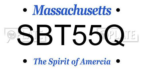 SBT55Q Massachusetts License Plate