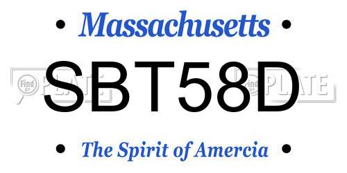 SBT58D Massachusetts License Plate