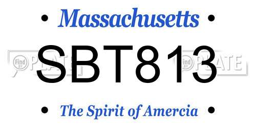 SBT813 Massachusetts License Plate