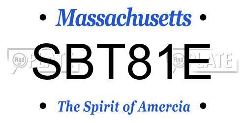SBT81E Massachusetts License Plate