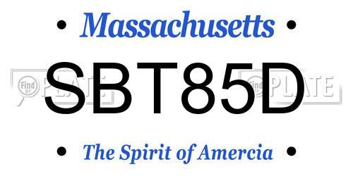SBT85D Massachusetts License Plate