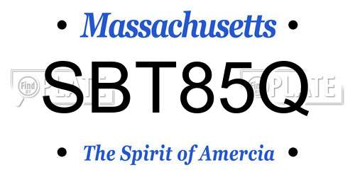 SBT85Q Massachusetts License Plate