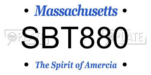 SBT880 Massachusetts License Plate