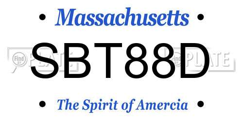 SBT88D Massachusetts License Plate