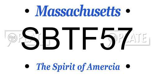SBTF57 Massachusetts License Plate