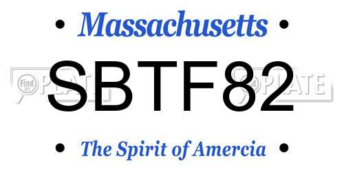 SBTF82 Massachusetts License Plate