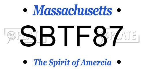 SBTF87 Massachusetts License Plate