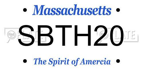 SBTH20 Massachusetts License Plate