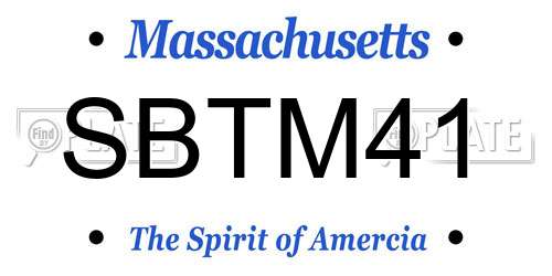 SBTM41 Massachusetts License Plate
