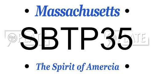 SBTP35 Massachusetts License Plate
