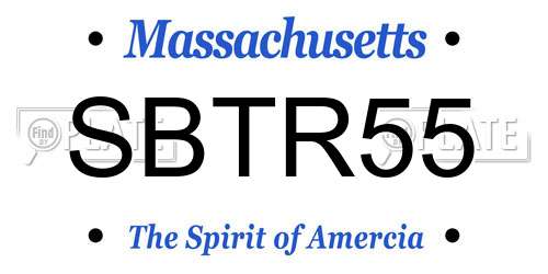 SBTR55 Massachusetts License Plate